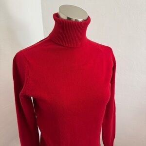 Lord & Taylor Vibrant Red 100% Cashmere Turtleneck Sweater